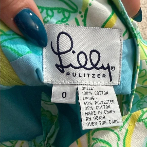 Lilly Pulitzer Strapless Dress in Blue and Green Floral - Picture 3 of 3
